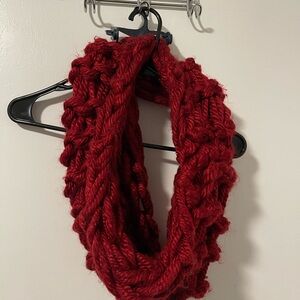 Chunky Red Knit Scarf